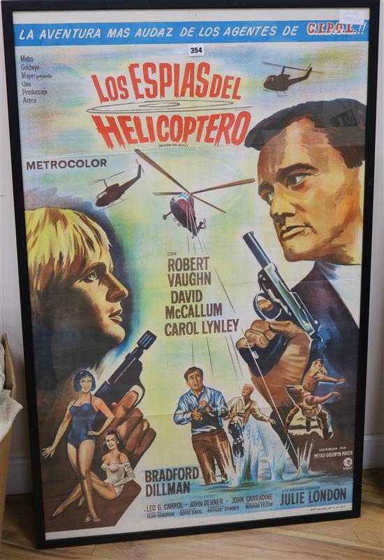 Robert Vaughan, poster, Los Espias del Helicoptero, 10 x 69cm